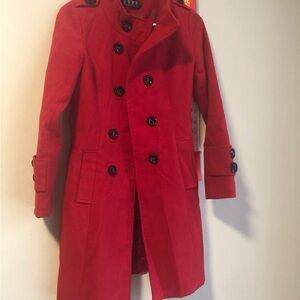 Stylish Red Double-Breasted women Coat